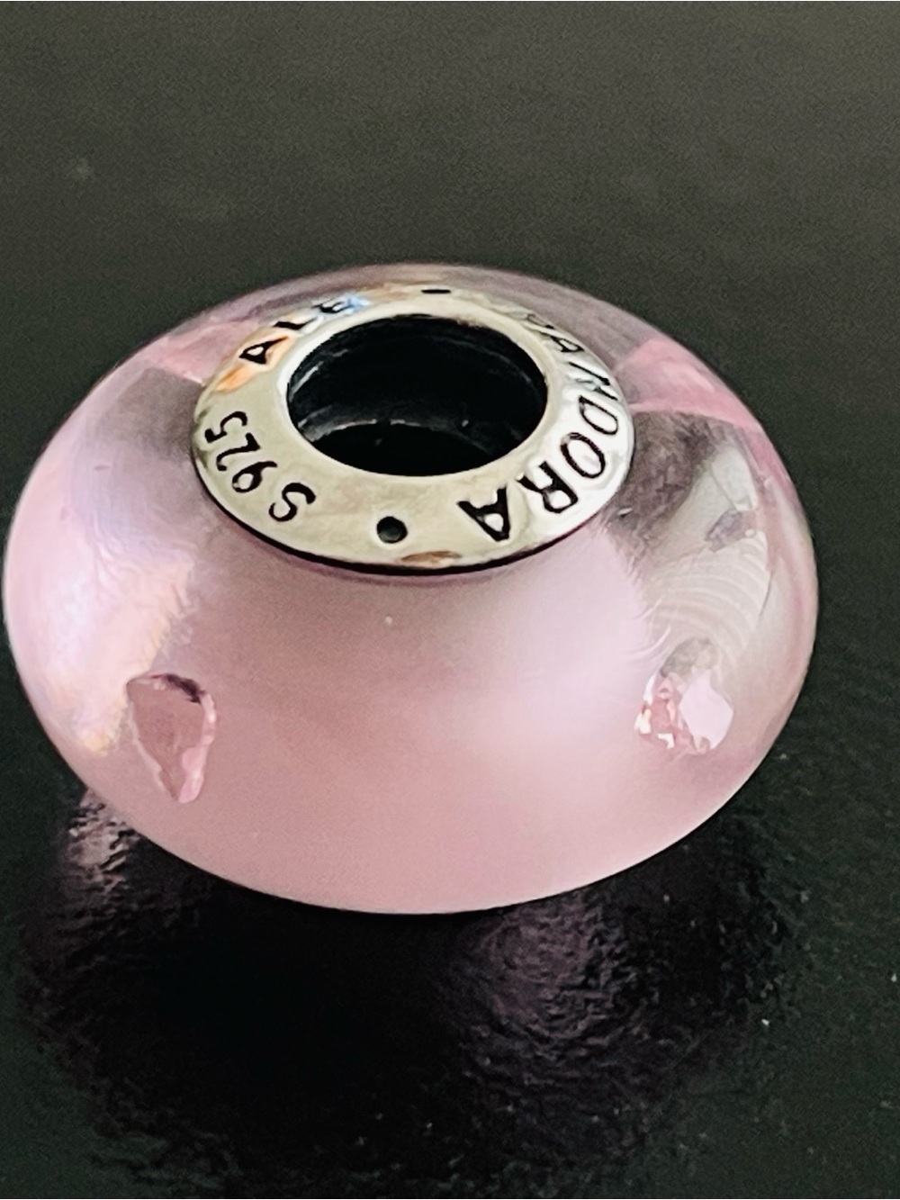 Pandora Pink Glass Murano Charm Bead - Silver 925